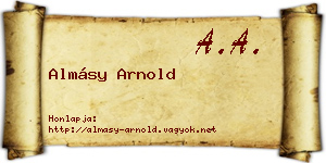 Almásy Arnold névjegykártya